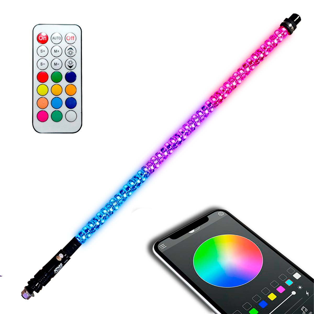 ANTENA 90CM CONTROL BLUETOOTH ESPIRAL